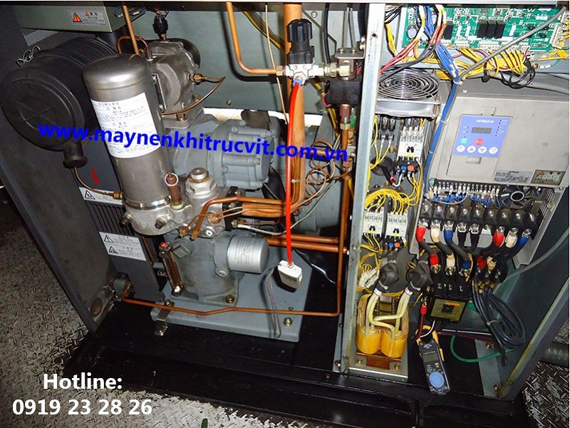 Hướng dẫn cách nối dây điện của máy nén khí Hitachi, Dịch vụ bảo dưỡng- sửa chữa máy nén khí Hitachi tại Minh Phú, Service of Hitachi air compressor repair
