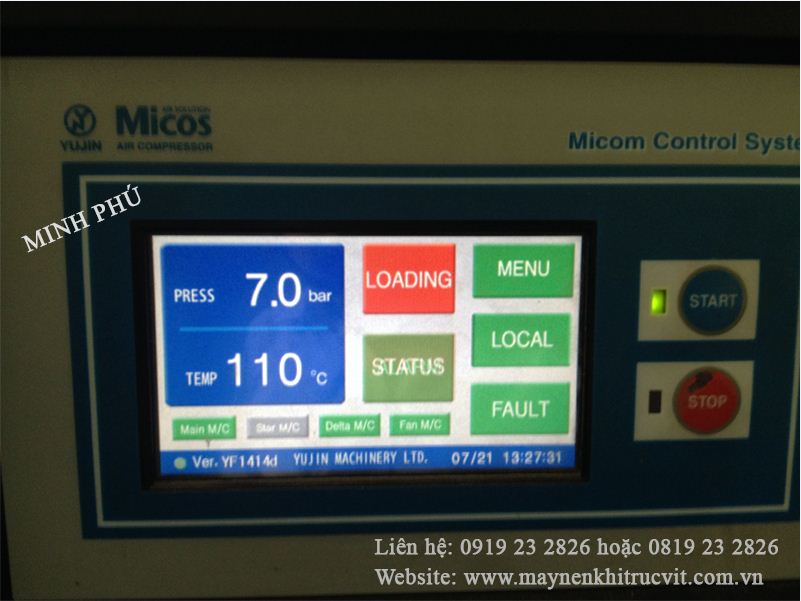 Lỗi nhiệt độ cao máy nén khí trục vít, Lỗi nhiệt độ cao máy nén khí, Loi nhiet do cao may nen khi Micos 75, Loi nhiet do cao may nen khi Micos