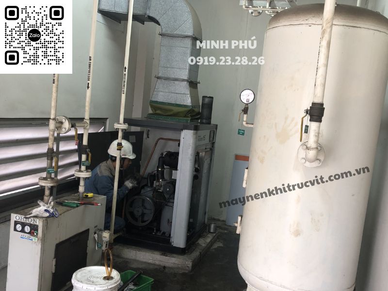 Khắc phục hiện tượng nước bị lẫn trong khí nén đầu ra máy nén khí Hitachi