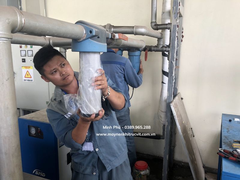 Bảo dưỡng, thay thế lõi lọc đường ống máy nén khí Kobelco