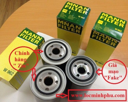 phân biệt lọc dầu Mann W962 chính hãng và lọc dầu Mann W962 giả mạo, Lọc dầu Mann W962 chính hãng, Lọc dầu Mann W962 giả mạo