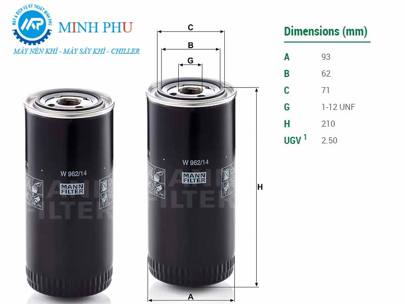 Lọc dầu Mann Filter W962/14