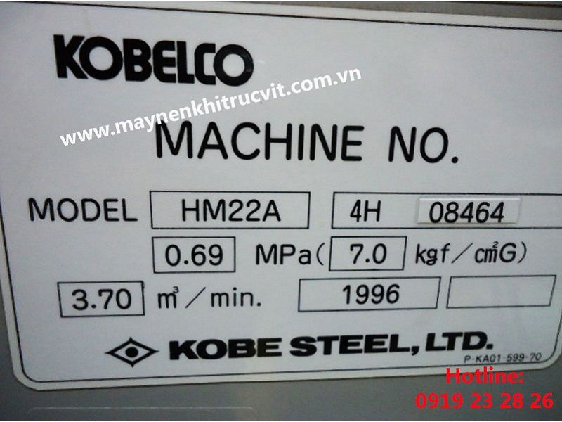 Thông số bên trong máy nén khí Kobelco, Bảo dưỡng máy nén khí Kobelco tại Minh Phú.