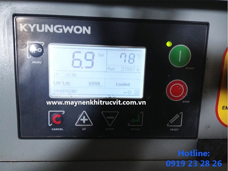 Thông số kĩ thuật màn hình máy nén khí Kyungwon, Bảo dưỡng máy nén khí Kyungwon, Service of Kyungwon air compressor repair.
