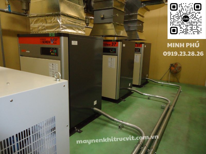 máy nén khí hitachi, máy nén khí trục vít giá rẻ, hitachi, hitachi 150kw, air compressor hitachi