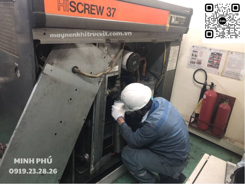 máy nén khí hitachi 37kw, hitachi 37kw, bảo dưỡng máy nén khí hitachi, hitachi air compressor, bao duong may nen khi, may nen khi hitachi 37kw