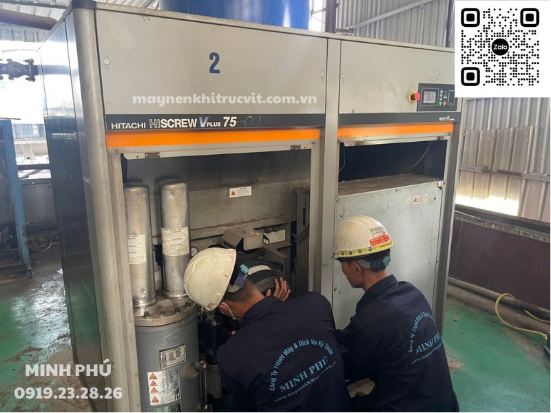 bảo dưỡng máy nén khí hitachi, sửa chữa máy nén khí hitachi, may nen khi hitachi, hitachi air compressor, các lỗi máy nén khí hitachi,